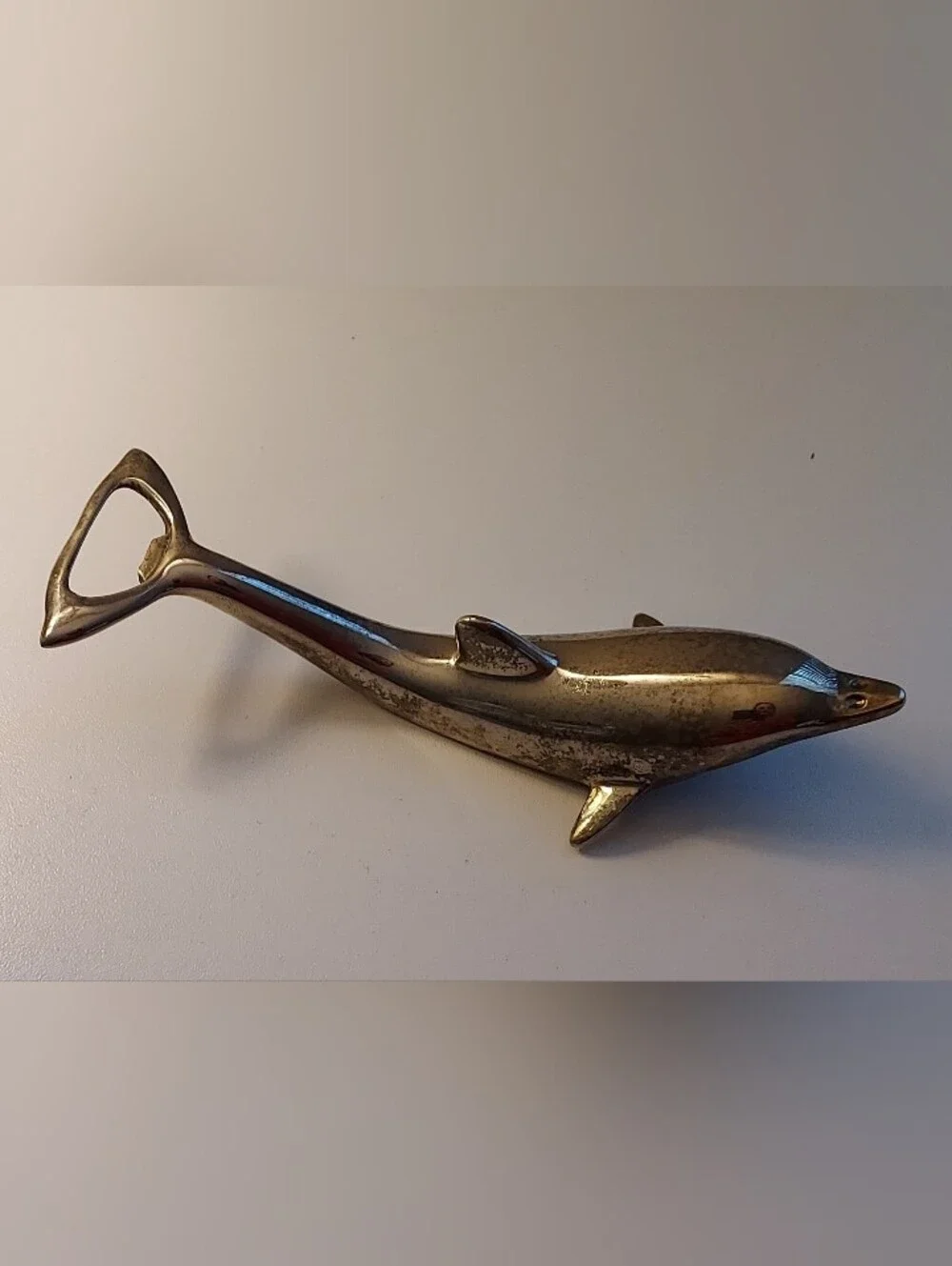 Dolphin Silver Plated Porpoise Flip Screw Cap Bottle Opener Vintage Read